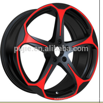 two colors alloy wheel with red and black